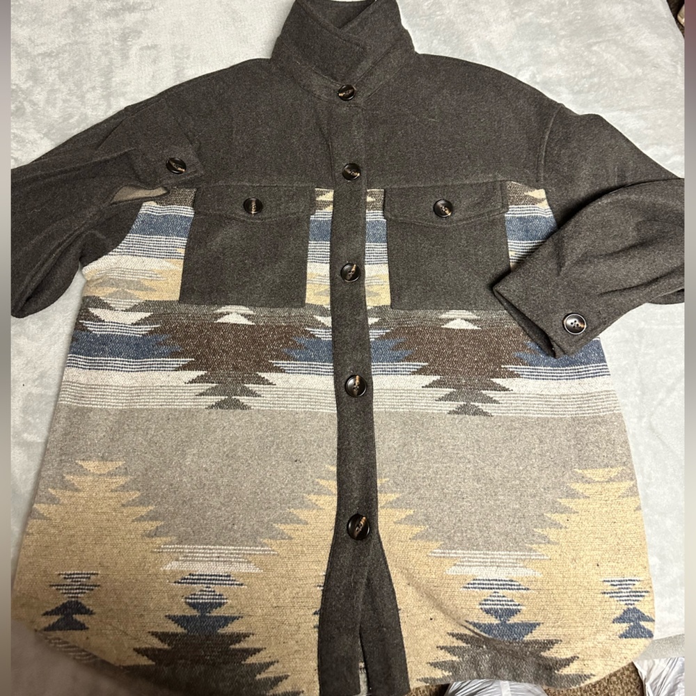 western button up coat